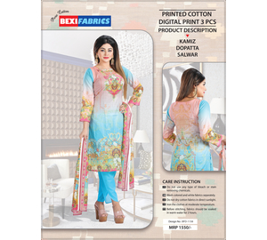 Bexi Printed Cotton Digital Print 3 PCS BF-1158
