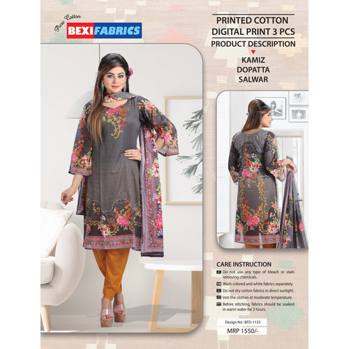 Bexi Printed Cotton Digital Print 3 PCS BF-1133