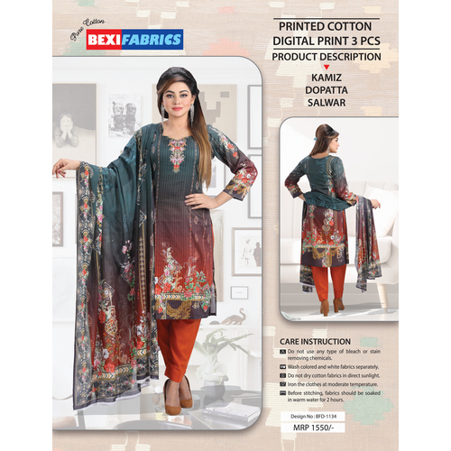 Bexi Printed Cotton Digital Print 3 PCS BF-1134