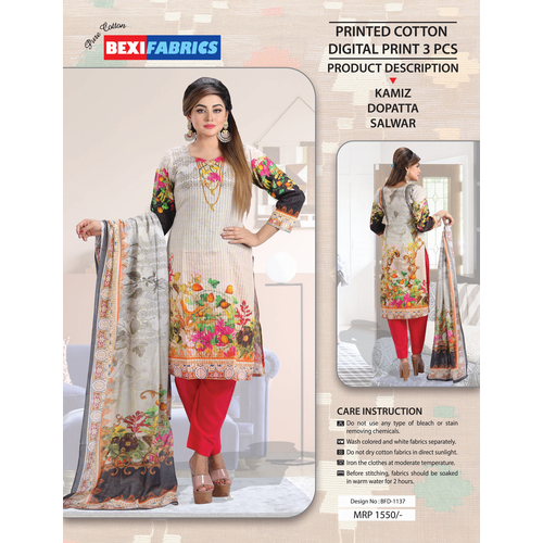 Bexi Printed Cotton Digital Print 3 PCS BF-1137