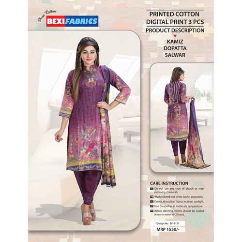 Bexi Printed Cotton Digital Print 3 PCS BF-1151